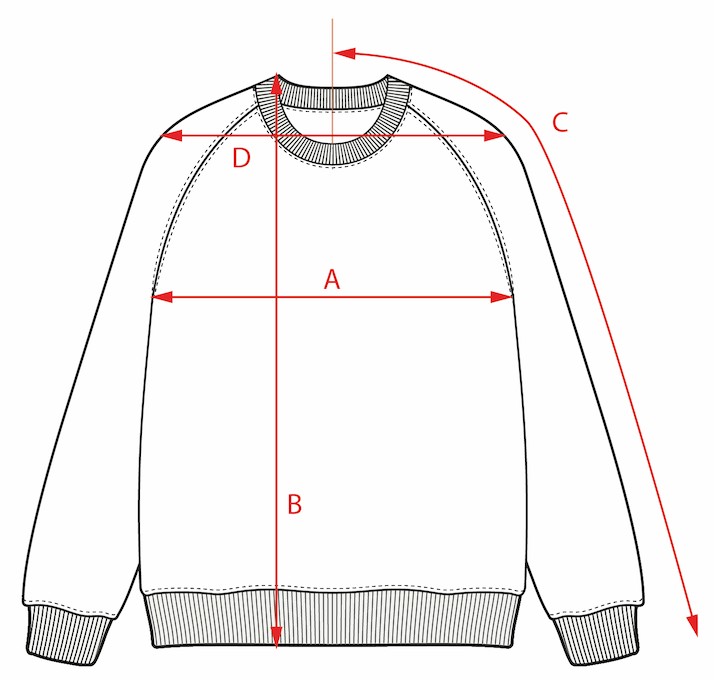 raglan-sweater sizing image